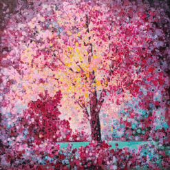 Original Colorful Tree Oil Painting | Hand-Painted Nature Wall Art | DaFen Village Studio