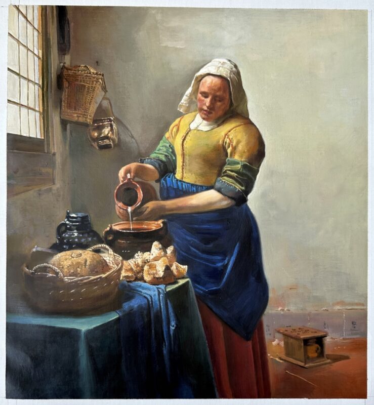 Experience the Magic of Dafen Village Oil Painting Studio: Masterful Replicas of Johannes Vermeer’s “The Milkmaid” 4 微信截图 20250708160950