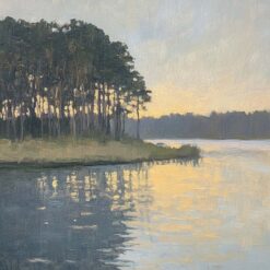 Serene River Oil Painting | Hand-Painted Landscape Wall Art from Dafen Village Studio | Tranquil Water Scene Canvas for Living Room, Bedroom, or Office Décor | Custom Nature Artwork