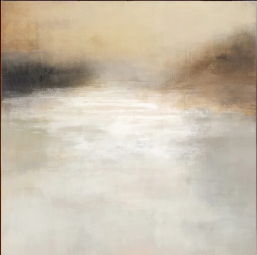 Modern Serene River Oil Painting | Hand-Painted Contemporary Wall Art from Dafen Village Studio | Elegant Minimalist Landscape Canvas for Modern Home Décor | Custom Tranquil Artwork