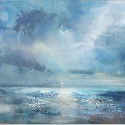 Blue Abstract Seascape Beach Oil Painting | Hand-Painted Modern Art | High-Quality Beach Landscape Wall Art | Perfect for Home & Hotel Decor