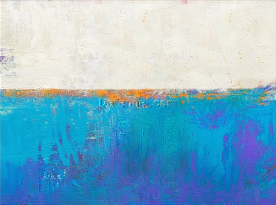 Abstract Blue Seascape Beach Oil Painting | Hand-Painted Ocean Landscape | High-Quality Beach Wall Art | Perfect for Coastal Home & Hotel Decoration