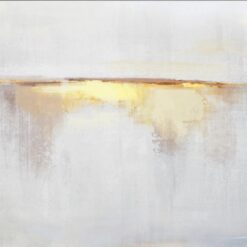 Minimalist Abstract Sunrise Landscape Oil Painting – Modern Wall Art for Living Room & Office Décor | Hand-Painted Canvas | Tranquil Golden Dawn Scene