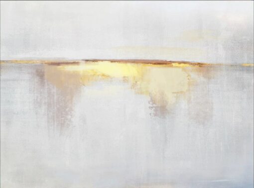 Minimalist Abstract Sunrise Landscape Oil Painting – Modern Wall Art for Living Room & Office Décor | Hand-Painted Canvas | Tranquil Golden Dawn Scene