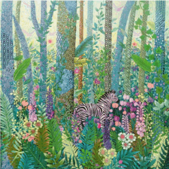 Original Hand-Painted Zebra in Forest Oil Painting | Unique Animal Wall Art from DaFen Village