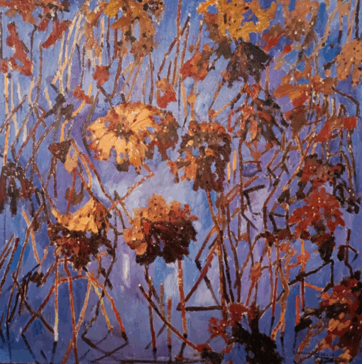 Lotus in Late Autumn | Original Hand-Painted Oil Painting | DaFen Village Chinese Art