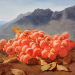 Original Hyperrealism Persimmon Oil Painting | Handcrafted Still Life from DaFen Village Studio