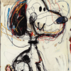 Abstract Graffiti Dog Oil Painting – Colorful Street Art Style from Dafen Village