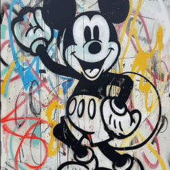 Graffiti Mickey Mouse Oil Painting – Street Art Style from Dafen Village