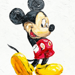 Mickey Mouse Canvas Painting – Pop Art Style Abstract Wall Art | Custom Hand-Painted by Dafen Village Oil Painting Studio