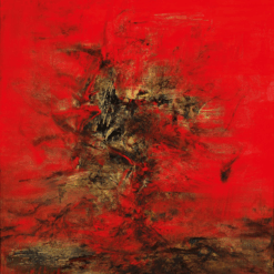Zao Wou-Ki Red Abstract Oil Painting Reproduction | Dafen Village Studio Hand-Painted Canvas Art