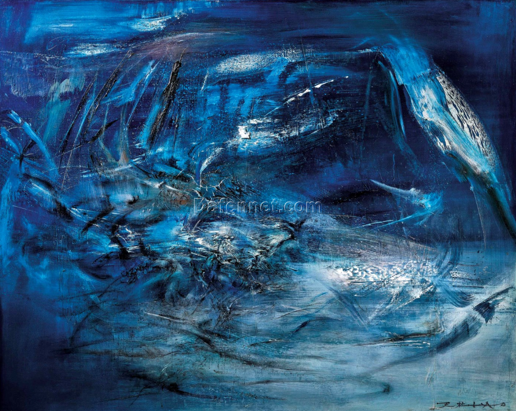 Zao Wou-Ki “Blue Dream” Abstract Oil Painting – Dafen Village Custom Art