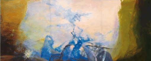 Zao Wou-Ki “Triptyque 1987-1988” Abstract Oil Painting – Dafen Village Custom Art