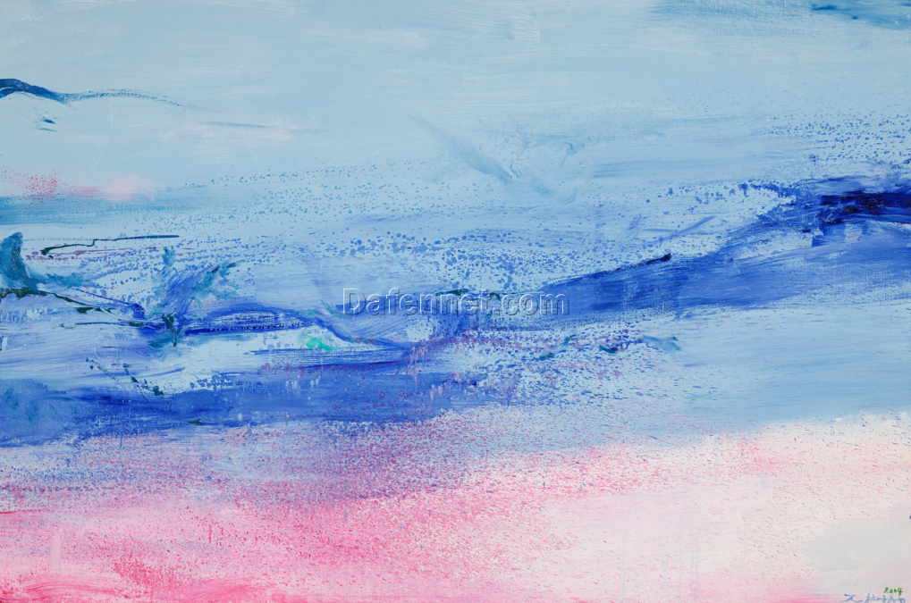 Zao Wou-Ki “Histoire sur la mer” Abstract Oil Painting – Dafen Village Custom Art