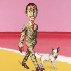 Hand-Painted Replica of Zeng Fanzhi Mask Series – Dog by the Sea | Modern Chinese Oil on Canvas