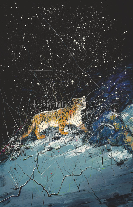 Hand-Painted Replica of Zeng Fanzhi Artwork “Leopard” | Modern Chinese Expressionist Oil Painting
