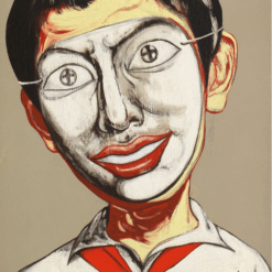 Hand-Painted Reproduction of Zeng Fanzhi “Mask Series No.31” | Modern Chinese Oil Painting
