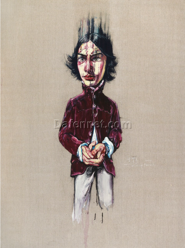 Zeng Fanzhi “After the Mask” Oil Painting Replica | Contemporary Chinese Expressionist Art on Canvas
