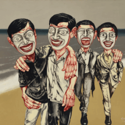 Zeng Fanzhi “Mask Series No.4” Oil on Linen | Contemporary Chinese Expressionist Painting Replica