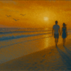 Custom Oil Painting – Romantic Couple by the Sea | Dafen Village Studio Handmade Canvas Wall Art