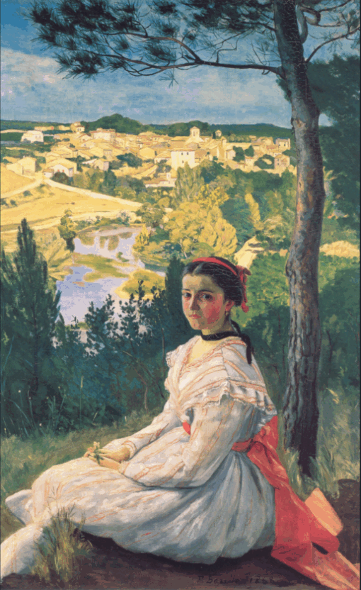 View of the Village of Castelnau-le-Lez Oil Painting Reproduction – Frederic Bazille 1868 | Hand-Painted Impressionist Landscape from Dafen Village Studio