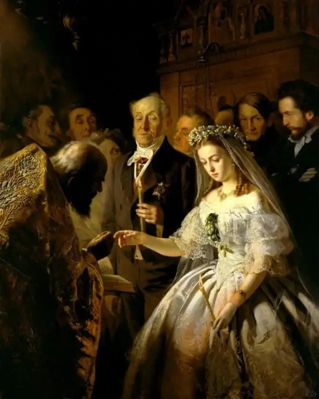The Unequal Marriage (1862) by Vasily Pukirev | Young Bride Forced to Wed an Old Groom 2 c2fdfc039245d68895f3b1781808e611d01b2456