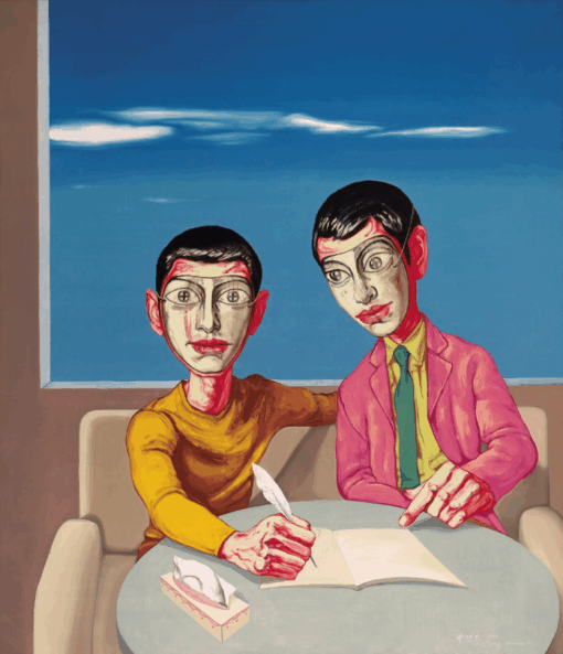 Zeng Fanzhi “Mask Series” Oil Painting | Iconic Contemporary Chinese Art for Collectors