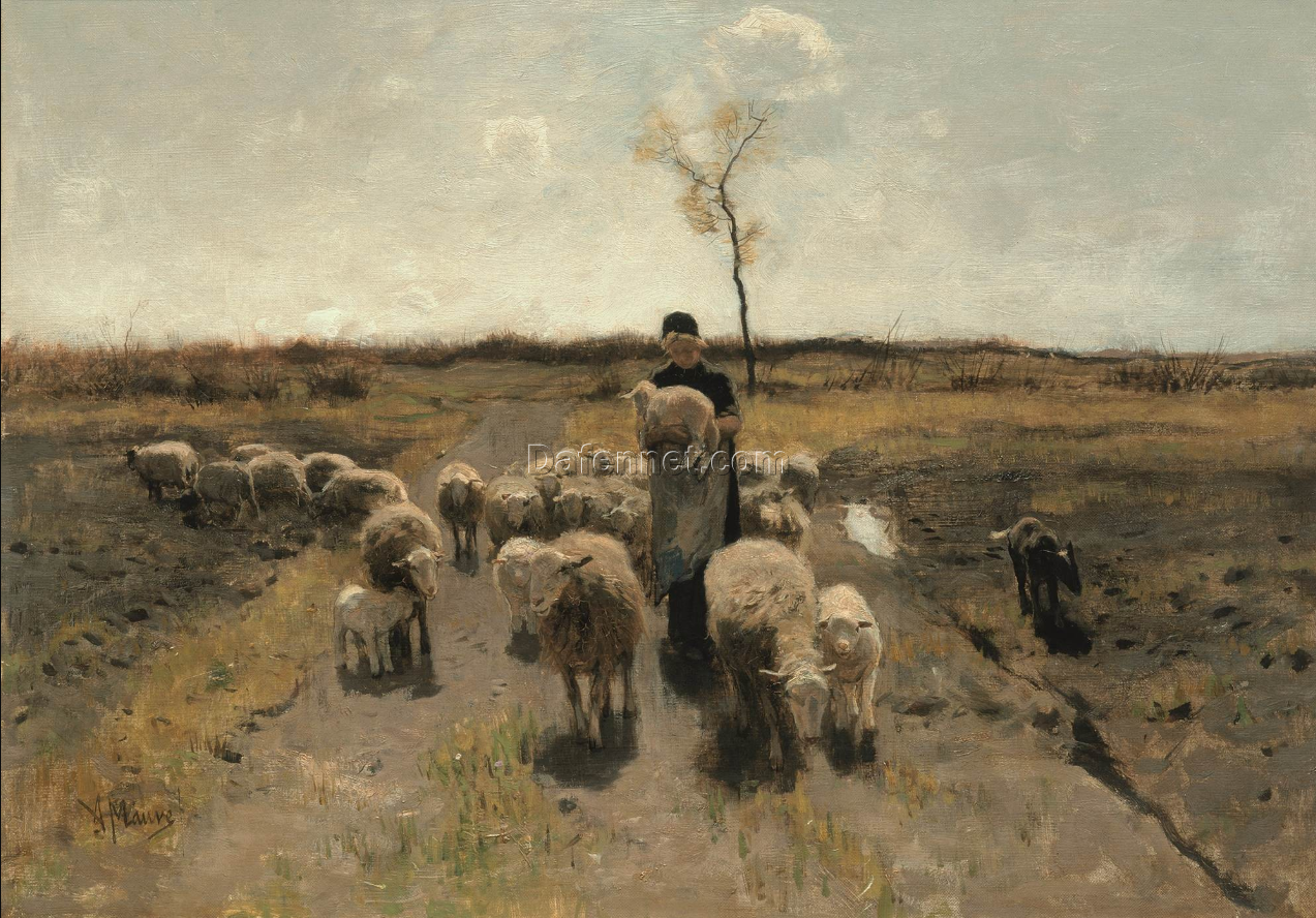 Anton Mauve “Newborn Lambs” – Hand-Painted Oil Painting Reproduction | Dafen Oil Painting Studio