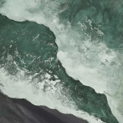 Emerald Tide Oceanic Dreams Abstract Oil Painting | Modern Ocean Wall Art Décor