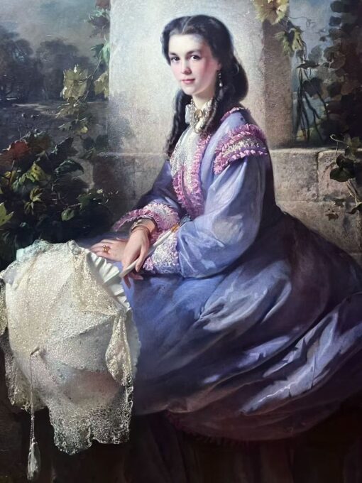 Konstantin Makovsky “Portrait of Countess Stroganova” (1864) – Dafen Oil Painting Reproduction