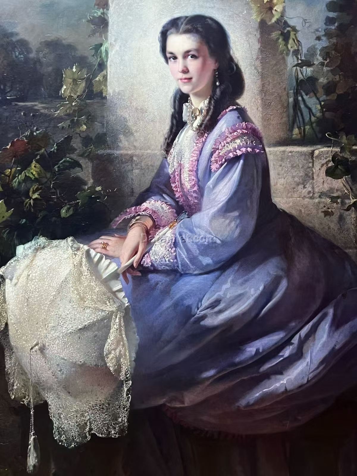 Konstantin Makovsky “Portrait of Countess Stroganova” (1864) – Dafen Oil Painting Reproduction