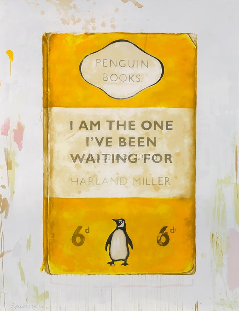“I Am The One I’ve Been Waiting For” – Hand-Painted Penguin Book Cover Style Oil Painting | Inspired by Harland Miller
