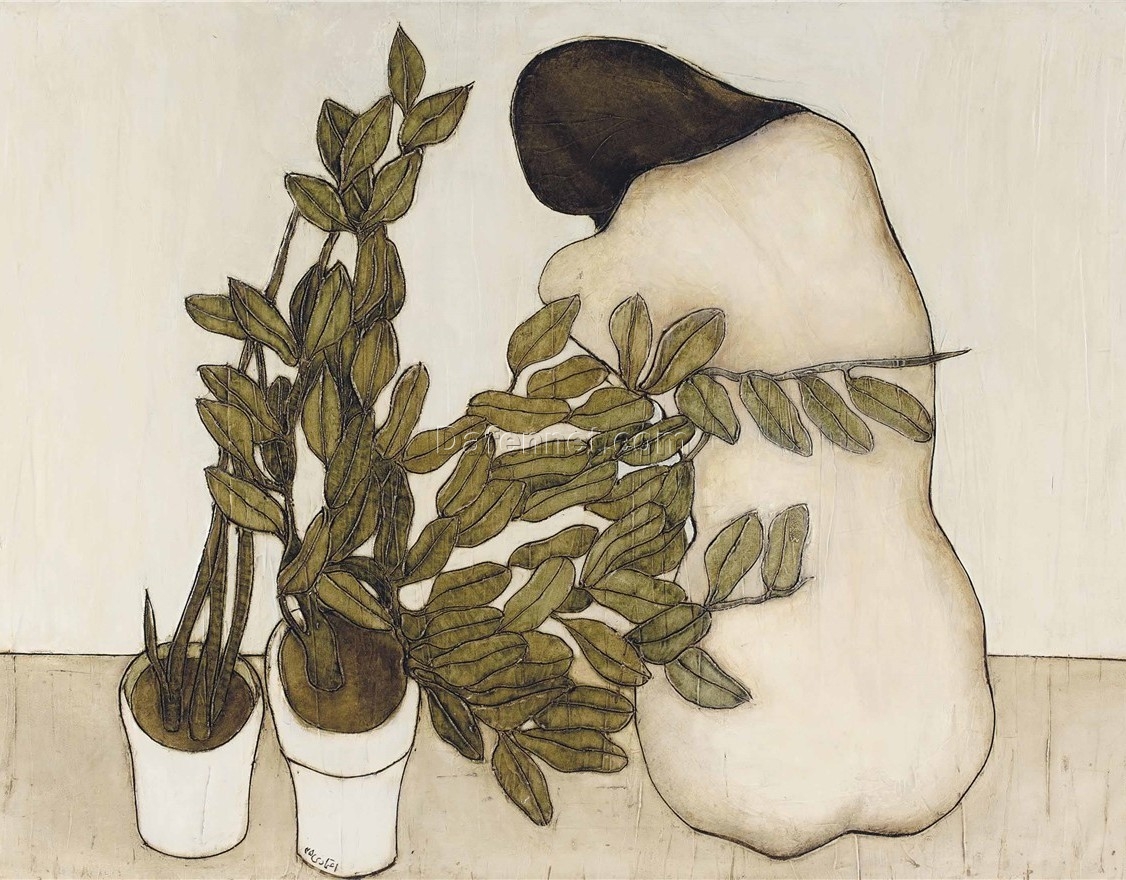 Woman and Urn | Abstract Oil Painting (Handmade to Order)