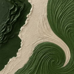 3D Abstract Green River Oil Painting – Modern Textured Wall Art | Handmade Dafen Canvas