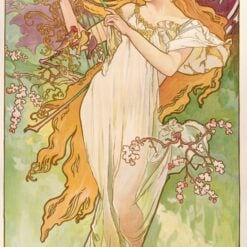 The Seasons: Spring, 1896 – Alphonse Mucha | Hand-Painted Oil on Canvas by Dafen Village Studio