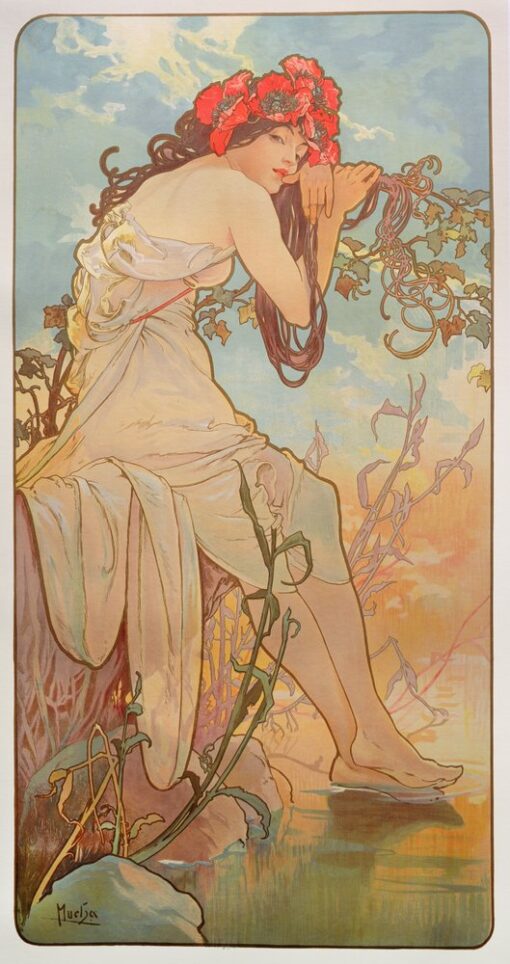 The Seasons: Summer, 1896 – Alphonse Mucha | Hand-Painted Oil on Canvas by Dafen Village Studio
