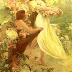 Spirit of Spring (1894) – Alphonse Mucha | Hand-Painted Art Nouveau Oil Painting Reproduction