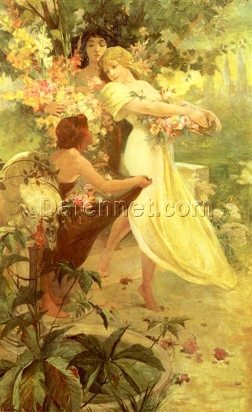 Spirit of Spring (1894) – Alphonse Mucha | Hand-Painted Art Nouveau Oil Painting Reproduction