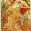 The Autumn (1896) – Alphonse Mucha | Hand-Painted Art Nouveau Oil Painting Reproduction
