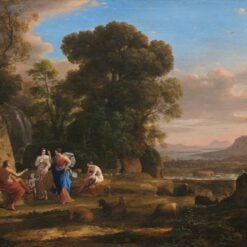 The Judgment of Paris (1645) Hand-Painted Oil Painting Reproduction – Classical Mythology Landscape by Claude Lorrain | Museum Quality Wall Art from Dafen Village Artists