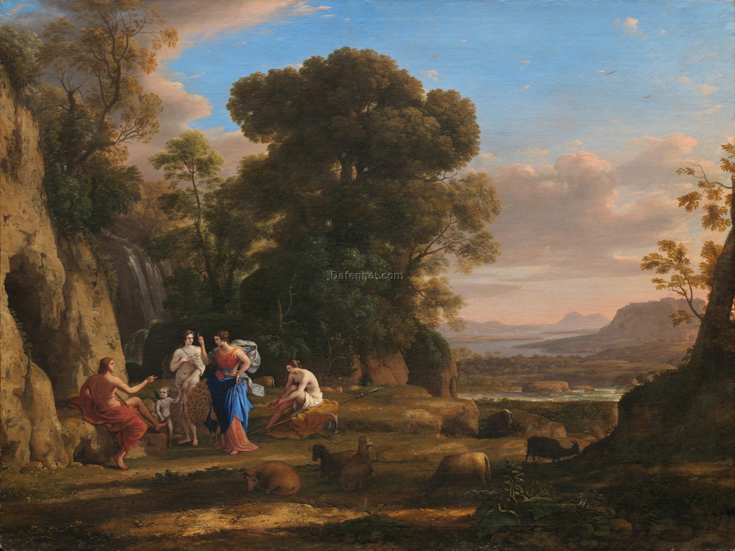 The Judgment of Paris (1645) Hand-Painted Oil Painting Reproduction – Classical Mythology Landscape by Claude Lorrain | Museum Quality Wall Art from Dafen Village Artists