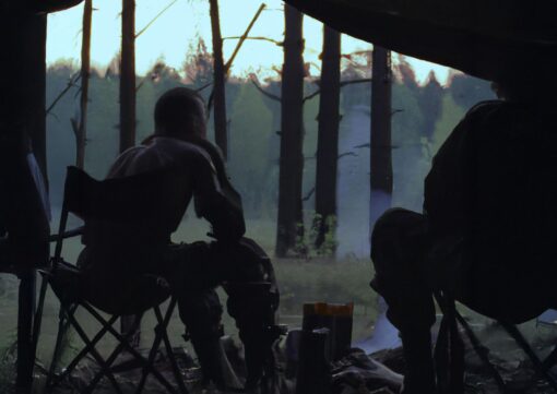 Hand-Painted Oil Painting – Forest Campfire Scene (Custom Commission)