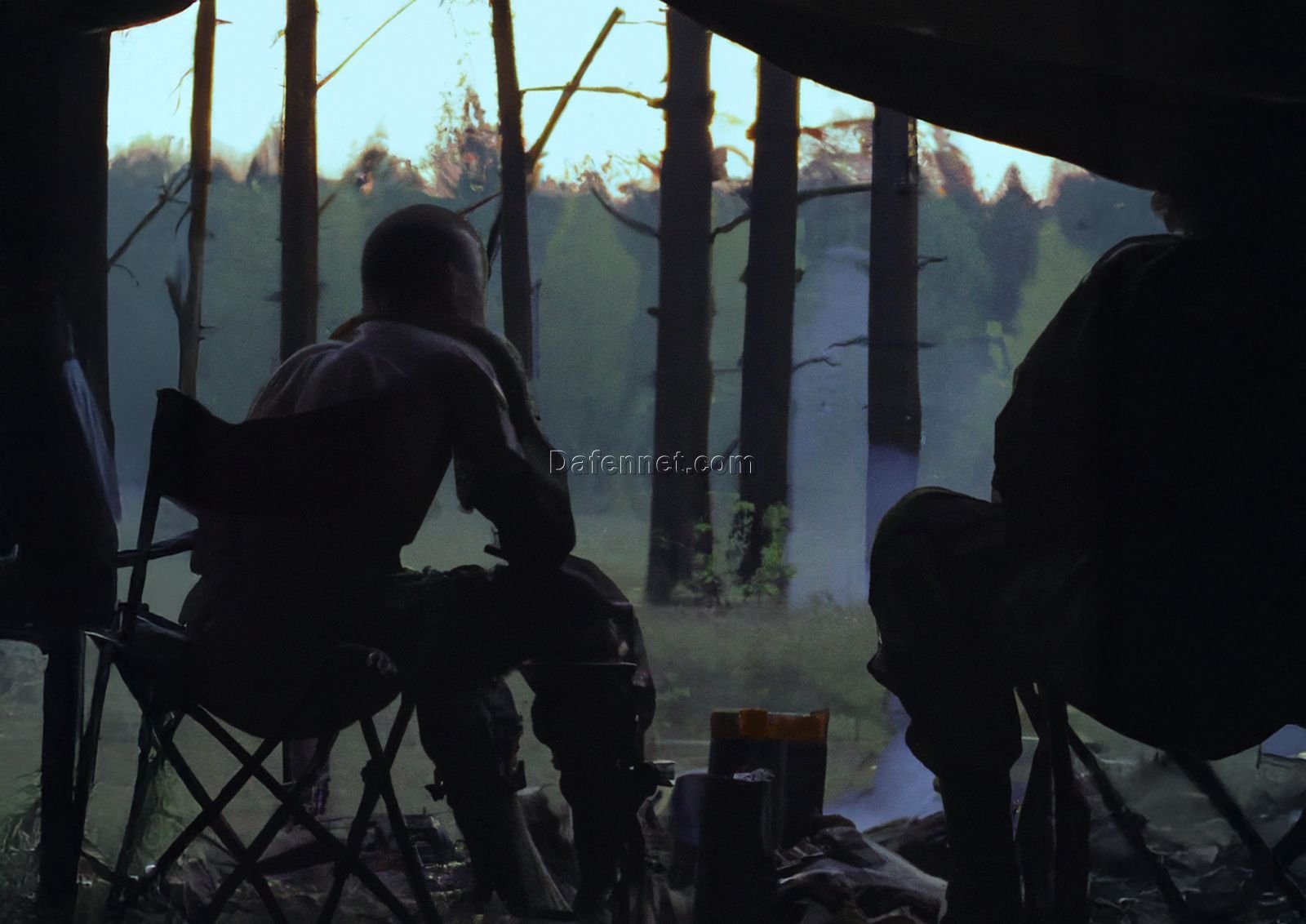 Hand-Painted Oil Painting – Forest Campfire Scene (Custom Commission)