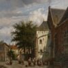 Adrianus Eversen (1818-1897) Handmade Oil Painting - Behind the Westerkerk in Enkhuizen | Dafen Village Replica 1 27026