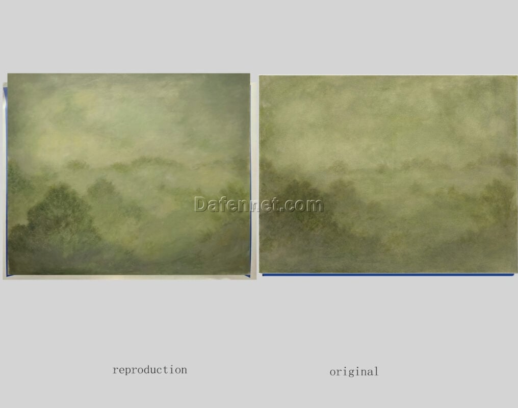 Green Mist Landscape – Museum Quality Handmade Oil Painting | Da Fen Village Studio Original Art for Modern Wall Décor 1 6666