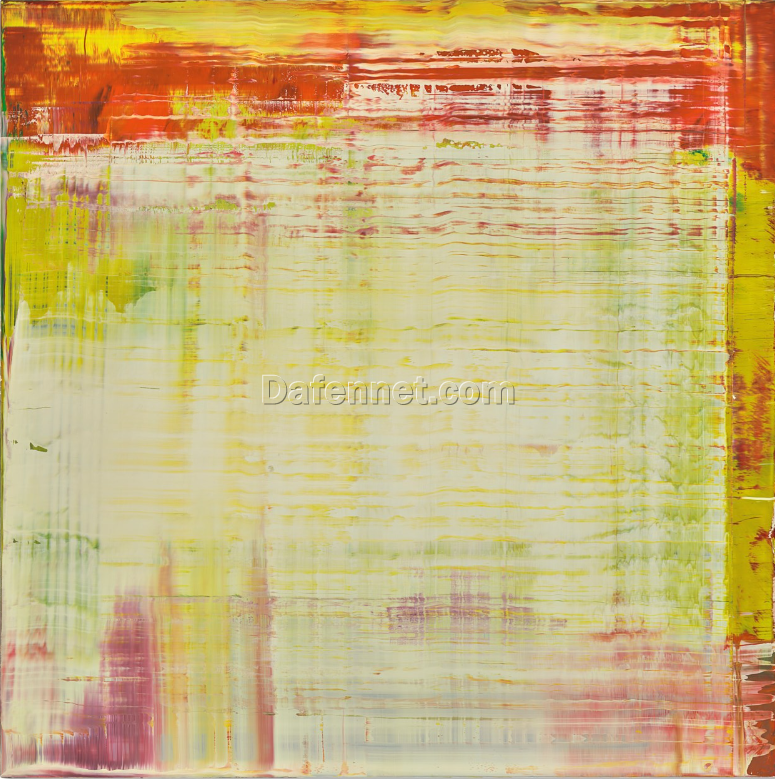 Gerhard Richter Style Abstract Squeegee Painting | Museum-Quality Hand-Painted Reproduction