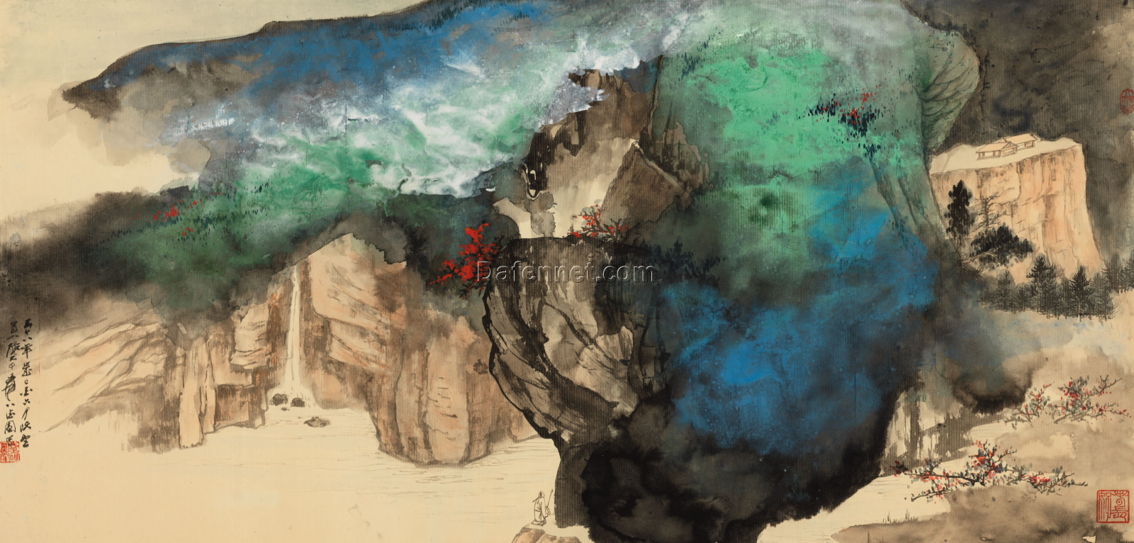 ZHANG DAQIAN (1899–1983) Spring Snow on Magnificent Hills  Hand-Painted Oil Painting | Dafen Village Art Studio