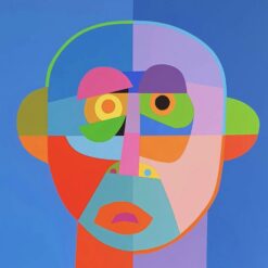 Vibrant Geometric Abstract Portrait - 100% Hand-Painted Oil Reproduction from Dafen Village Studio