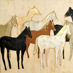 Abstract-horses-with-gold-foil-accents-textured-canvas-art