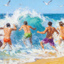 Summer Crest – Impressionist Ocean Surf Oil Painting